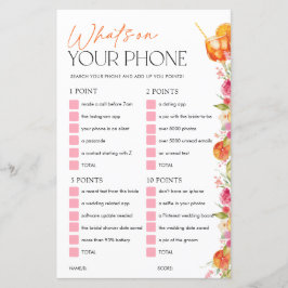 Lámina Whats On Your Phone Bridal Shower Game Spritz