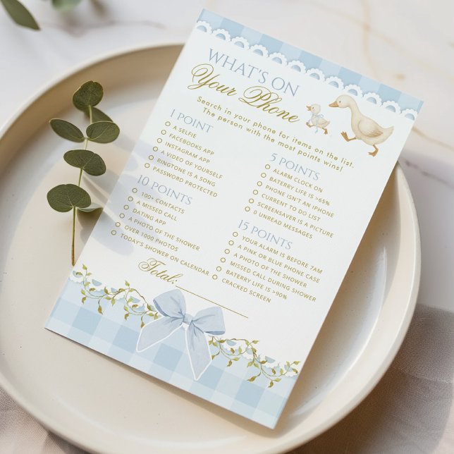 Lámina Whats on your Phone Silly Goose Blue Baby shower (Subido por el creador)