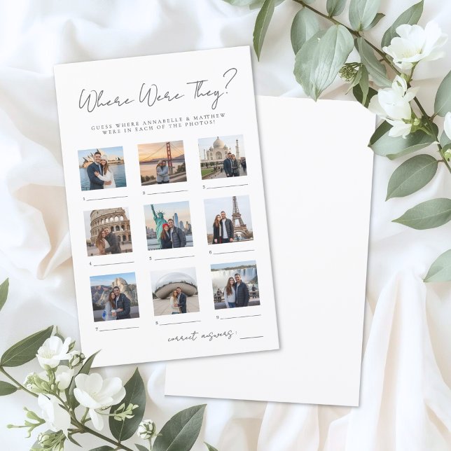 Lámina Where Were They Bridal Shower Game (Where Were They Bridal Shower Game)