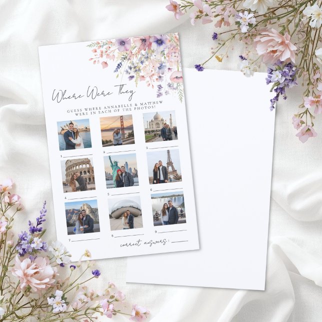 Lámina Where Were They Game Wildflower Bridal Shower (Where Were They Game Wildflower Bridal Shower)