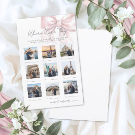 Lámina Where Were They Pink Bow Bridal Shower Game