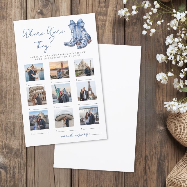 Lámina Where Were They Rustic Bridal Shower Game (Where Were They Rustic Bridal Shower Game)