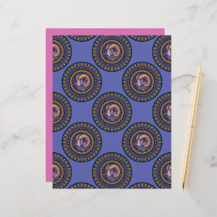 Lámina Whimsical Aries Zodiac Rótulo Polka Dot Mandala