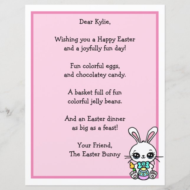 Lámina Whimsical Easter Bunny y el juego de la carta de P (Anverso)