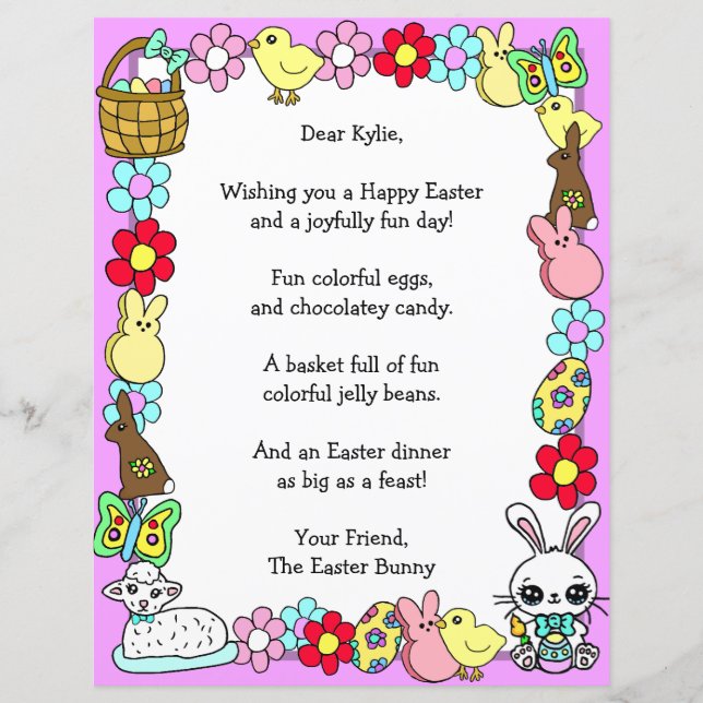 Lámina Whimsical Easter Bunny y el juego de la carta de P (Anverso)