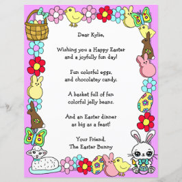 Lámina Whimsical Easter Bunny y el juego de la carta de P
