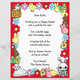 Lámina Whimsical Easter Bunny y el juego de la carta de P