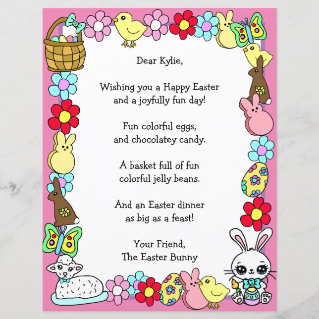 Lámina Whimsical Easter Bunny y el juego de la carta de P (Anverso)
