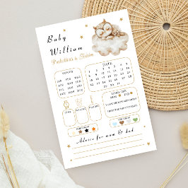 Lámina Whimsical Gold Star Baby Predictions Game