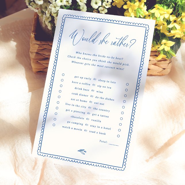 Lámina Whimsical Prefiere Un Juego De Ducha De Novias (Card Front Mock-up)