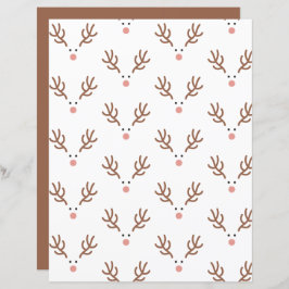 Lámina Whimsical Reindeer Boho Pattern Scrapbook Paper