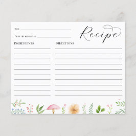 Lámina Whimsical Tea Fiesta Bridal Shower Recipe carta