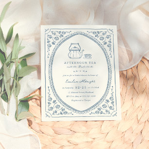 Lámina Whimsical Vintage Budget Tea Fiesta Bridal Shower