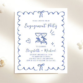 Lámina Whimsical Wavy Frame Engagement Party Invitation