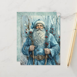 Lámina Whimsy Blue Christmas Santa Scrapbook Paper