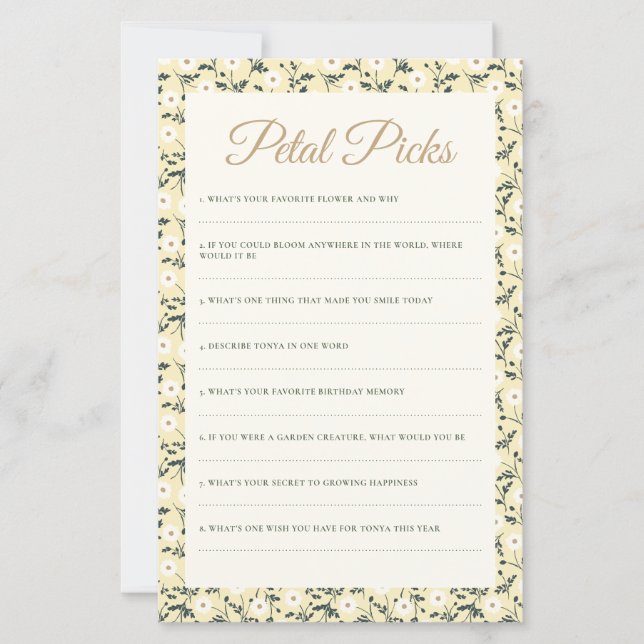 Lámina Whispering Meadow - Keepsake Activity Game Sheet (Anverso)