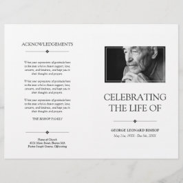 Lámina White Minimal Celebration of Life Funeral Program