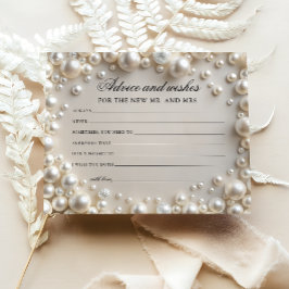 Lámina White Pearls Consejos y Deseos Bridal Shower Card