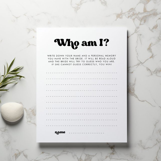 Lámina Who am I Bridal Shower Game (Subido por el creador)