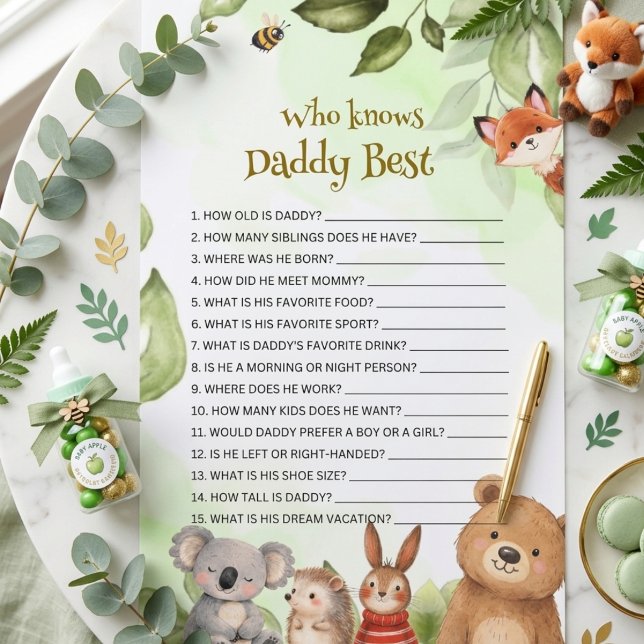 Lámina Who Knows Daddy Best baby shower Game (Subido por el creador)