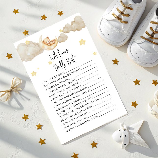 Lámina Who Knows Daddy Best baby shower Game  (Subido por el creador)