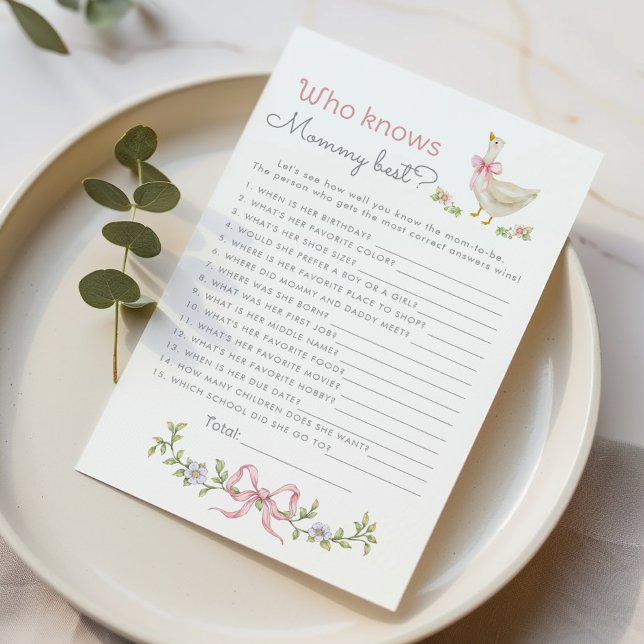 Lámina Who knows mommy best Goose Books baby shower game (Subido por el creador)