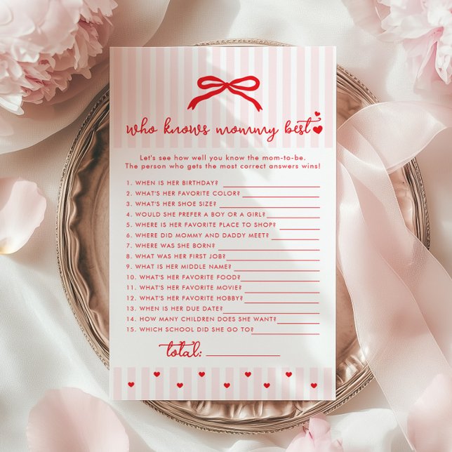 Lámina Who knows mommy best red heart Valentines day game (Subido por el creador)