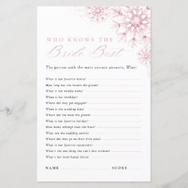 Lámina Who Knows the Bride Best Pink Snow in Love Game