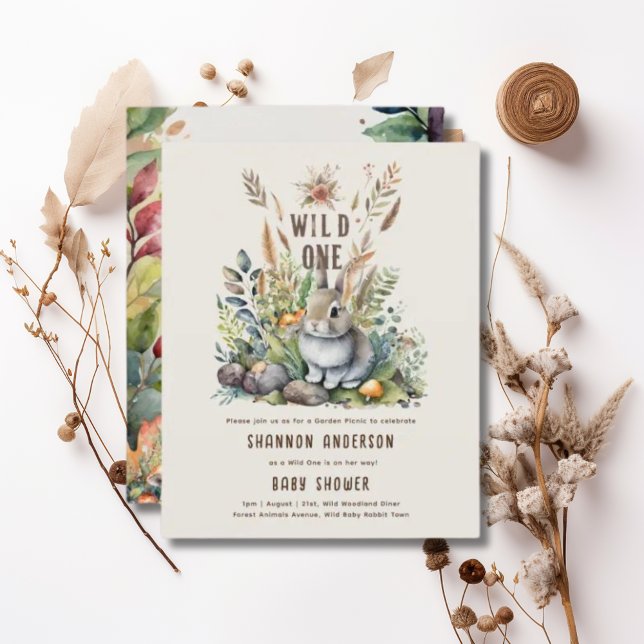 Lámina Wild One Baby Woodland Animals Baby Shower (Subido por el creador)