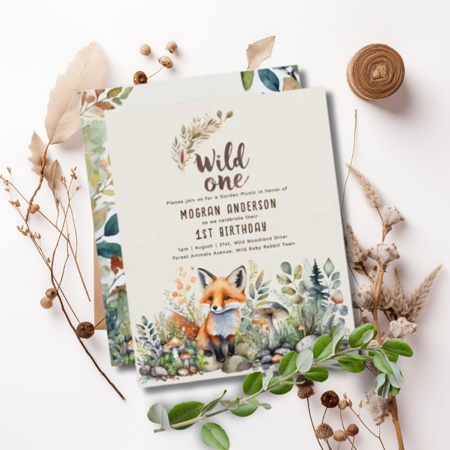 Lámina Wild One Fox Baby Woodland Animals Rustic (Subido por el creador)
