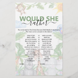 Lámina Wild One Safari Prefiere Un Juego De Baby Shower