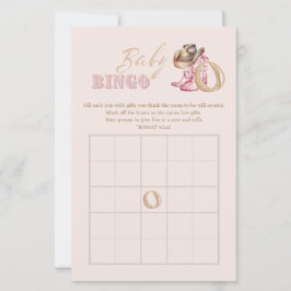 Lámina Wild West Little Cowgirl Baby shower Bingo Game