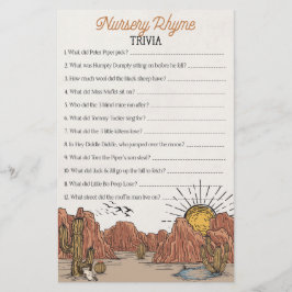 Lámina Wild West Rodeo rima de vivero trivia de la ducha