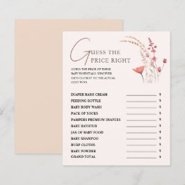 Lámina Wildflower Baby Shower Adivina El juego de precios