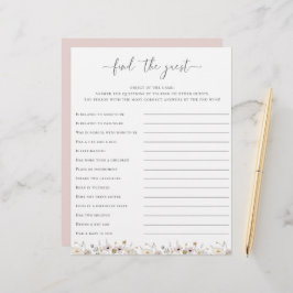 Lámina Wildflower Baby Shower Encuentra El Juego Invitado