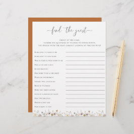 Lámina Wildflower Baby Shower Encuentra El Juego Invitado