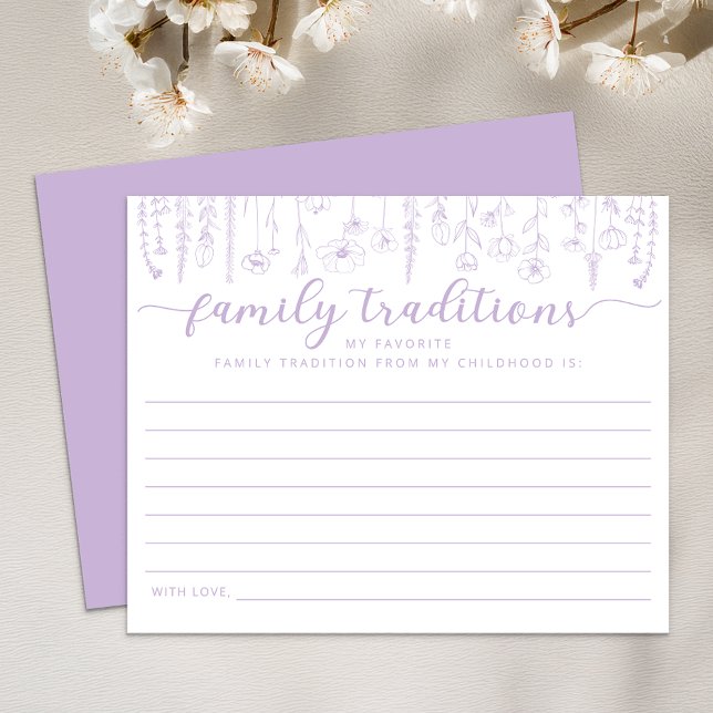 Lámina Wildflower Family Traditions Baby Shower Game (Baby Shower Activity)