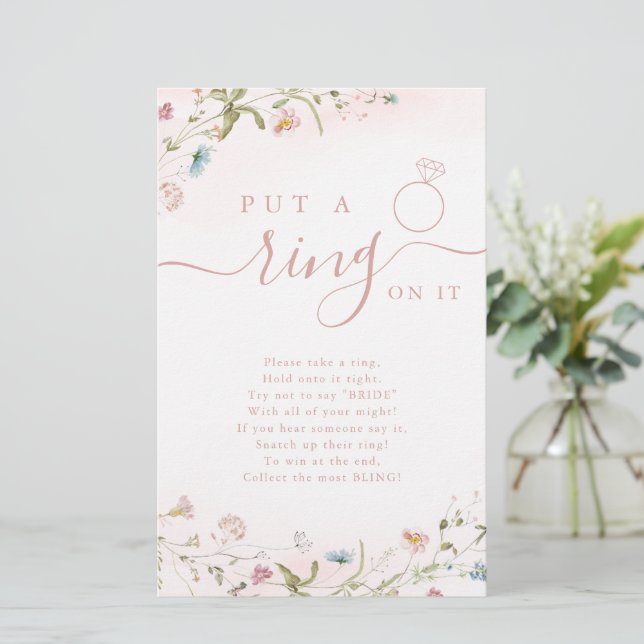 Lámina Wildflower le puso un anillo al juego de la ducha  (Anverso de pie)