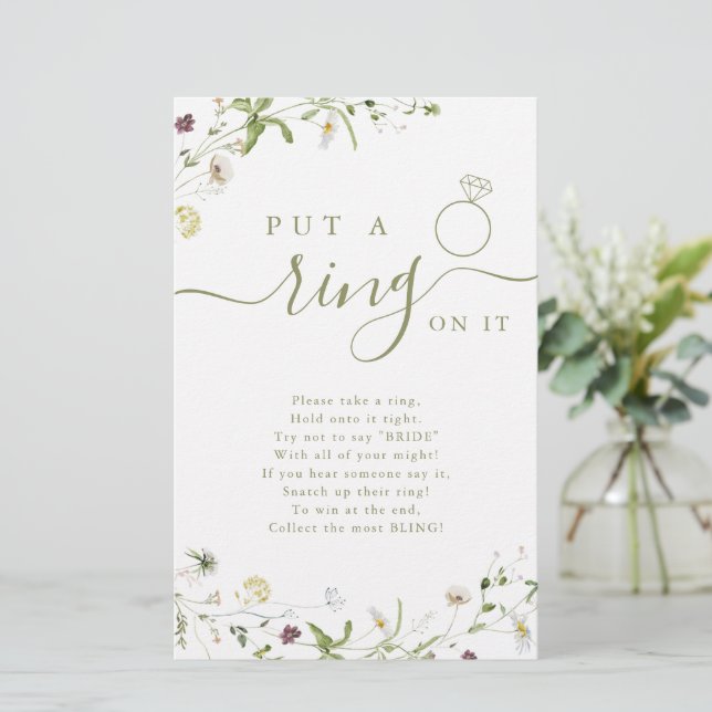 Lámina Wildflower le puso un anillo al juego de la ducha  (Anverso de pie)