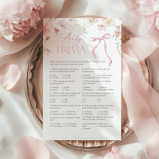 Lámina Wildflower Pink Whimsical Bow Baby Trivia (Subido por el creador)