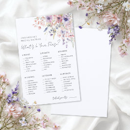 Lámina Wildflower Purse Bridal Shower Game