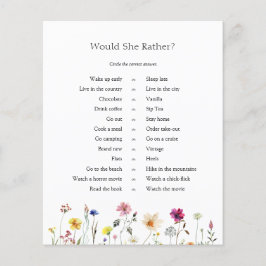 Lámina Wilflower Meadow Preferiría Un Juego