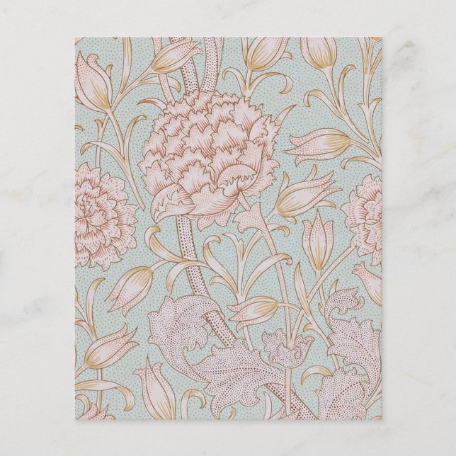 Lámina William Morris, elegante tulipanes salvajes rosado (Anverso)