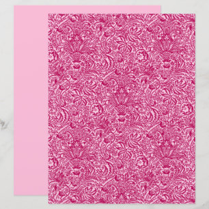 Lámina William Morris Indian, Fuchsia y Pastel Rosa