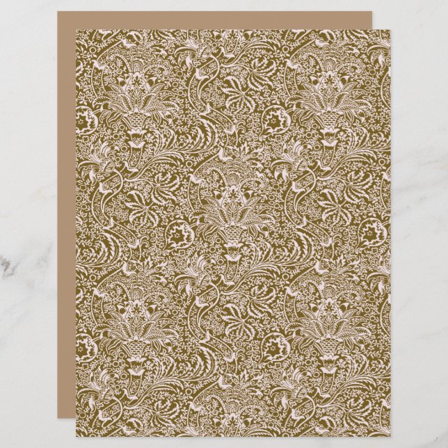 Lámina William Morris Indian, Taupe Tan y Beige (Anverso / Reverso)