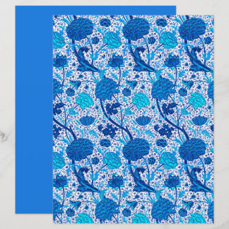 Lámina William Morris Jacobean Floral, Cobalt Blue