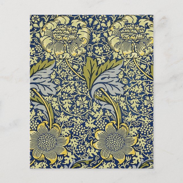 Lámina William Morris Kennet Floral Wallpaper Blue (Anverso)