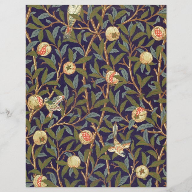 Lámina William Morris Pájaro y Granada (Anverso)