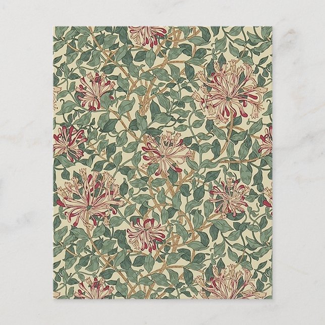 Lámina William Morris, Papel de cartón floral honeysuckle (Anverso)