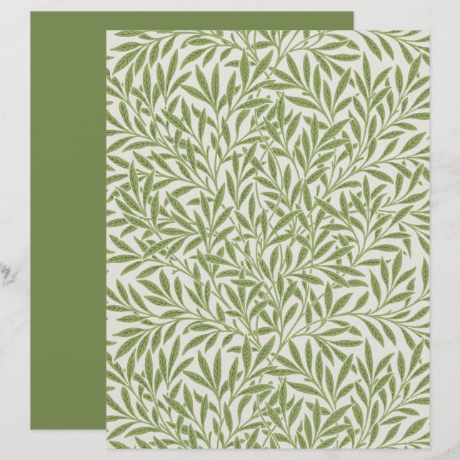 Lámina William Morris | Papel Scrapbook Patrón Sauce (Anverso / Reverso)